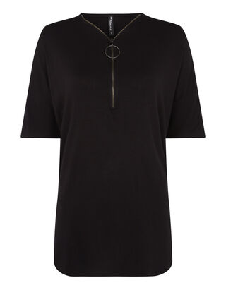 Damen Shirt mit kurzem Rei&szlig;verschluss