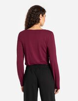 Tričko s dlh&yacute;mi ruk&aacute;vmi - Lodičkov&yacute; v&yacute;strih - tmavocervena