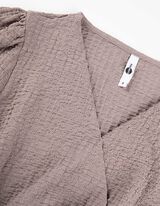 Langarmshirt - Crinkle-Optik - beige