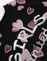 Sweatshirt - Glitzerprint - schwarz