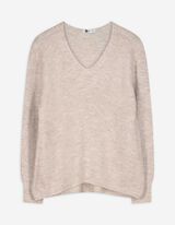 Pullover - V-Ausschnitt - beige