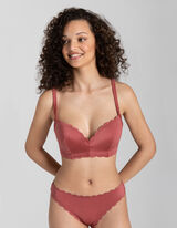 Bikinifelső - Fodros szeg&eacute;ssel - vil&aacute;gos barna