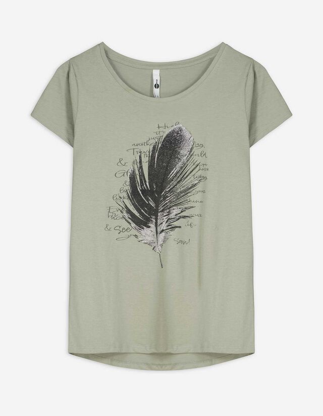T-Shirt - Glitzerprint - grün