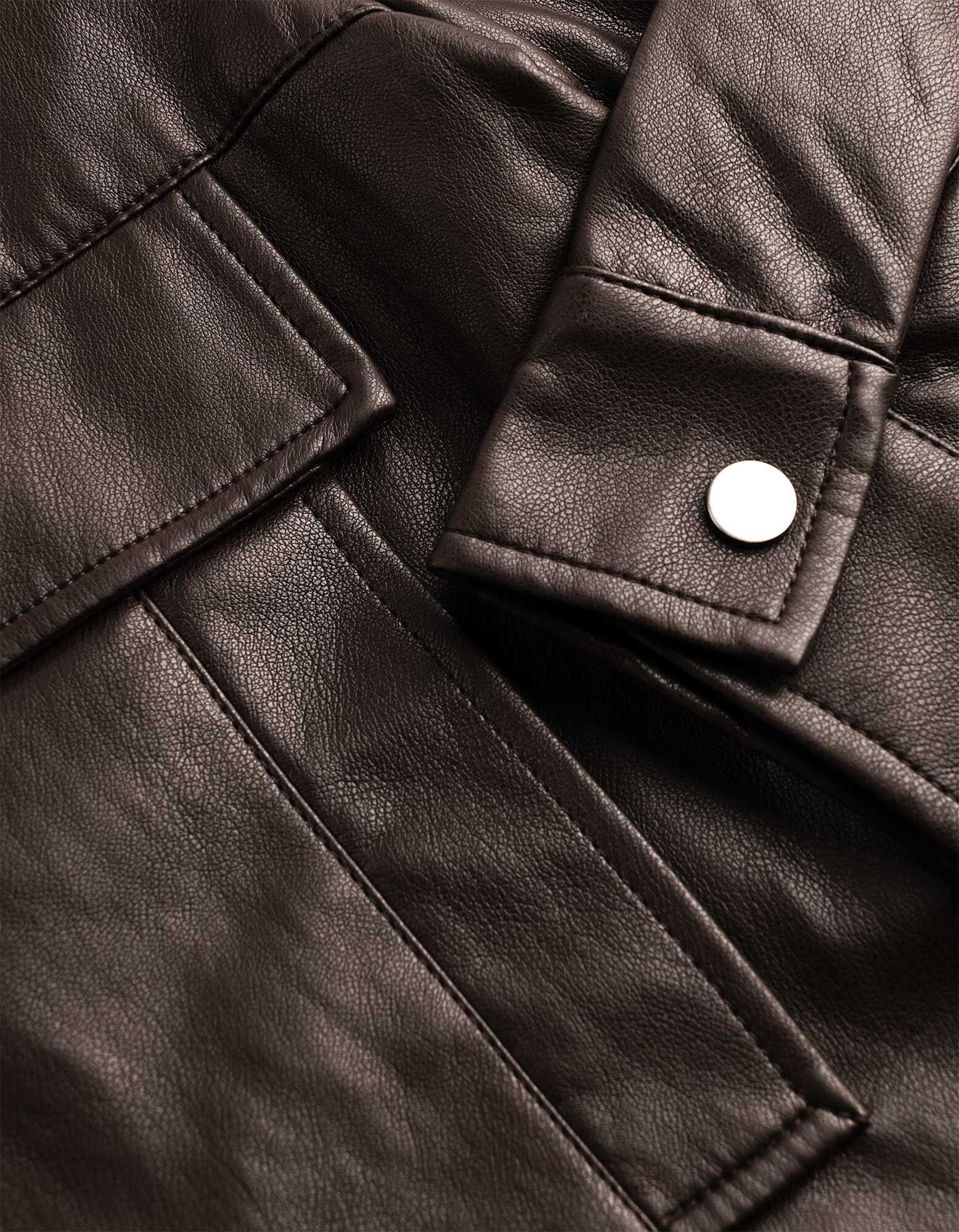 Blouson - Kunstleder - Dunkelbraun