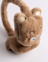 Ohrenklappen - Paillettenbesatz - Beige