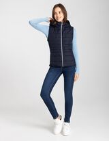 Pre&scaron;it brezrokavnik - Kapuca - temno modra