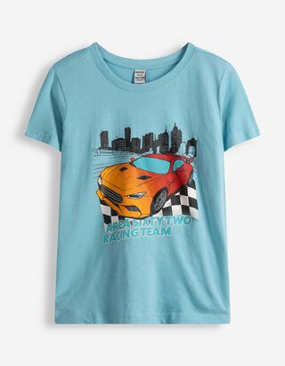 T-Shirt - Frontprint - hellblau