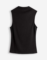 Top - Stehkragen - schwarz