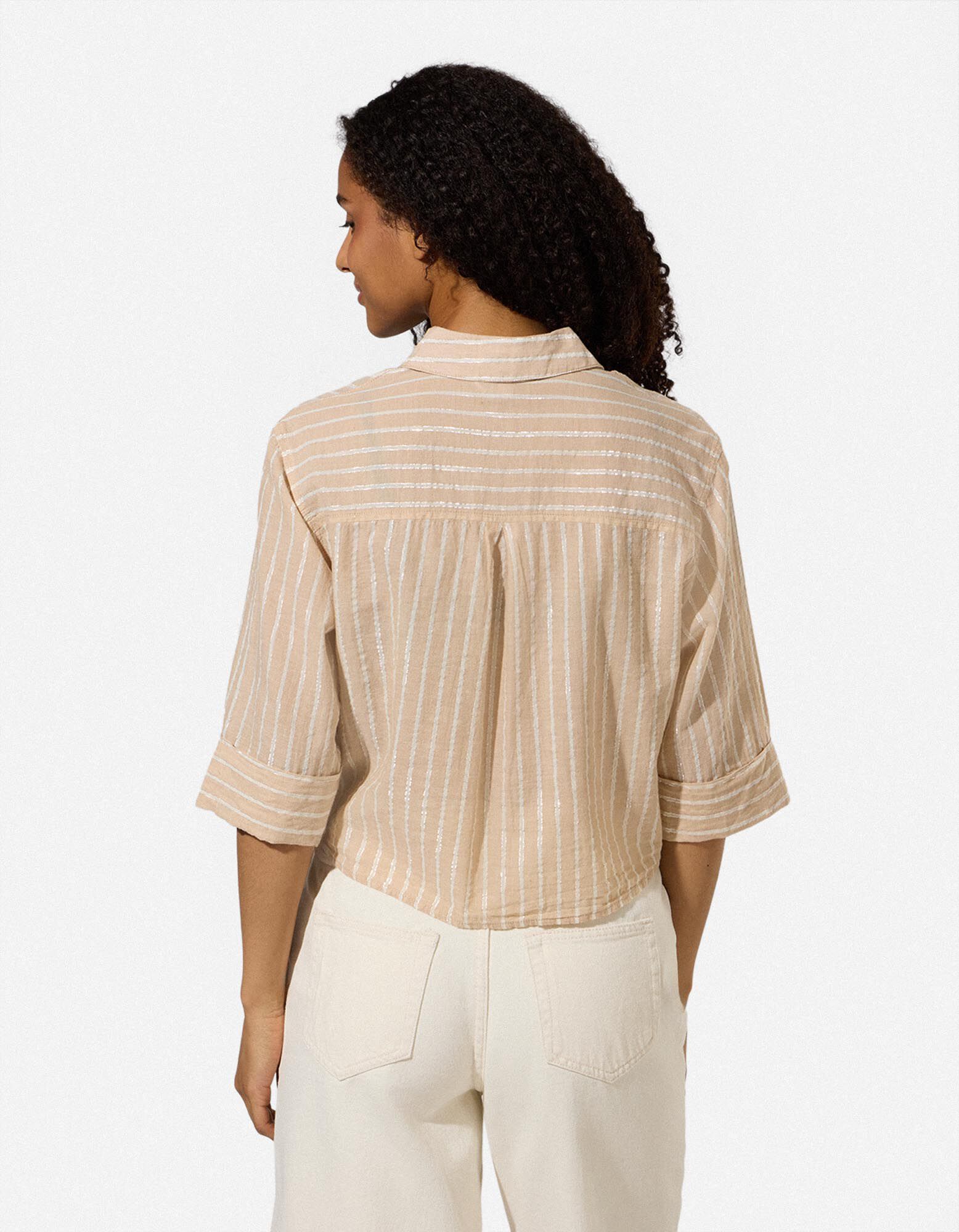 Chemisier - Rayures - beige
