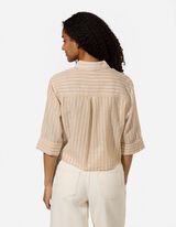 Chemisier - Rayures - beige