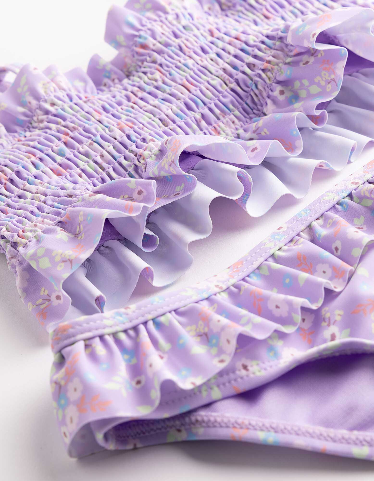 Ensemble haut de bikini et slip de bikini - Imprim&eacute; all-over - Lilas