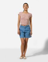 T-Shirt - Muschelsaum - Rosa
