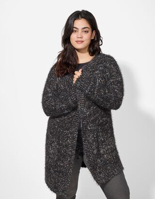 Cardigan - Plüsch - schwarz