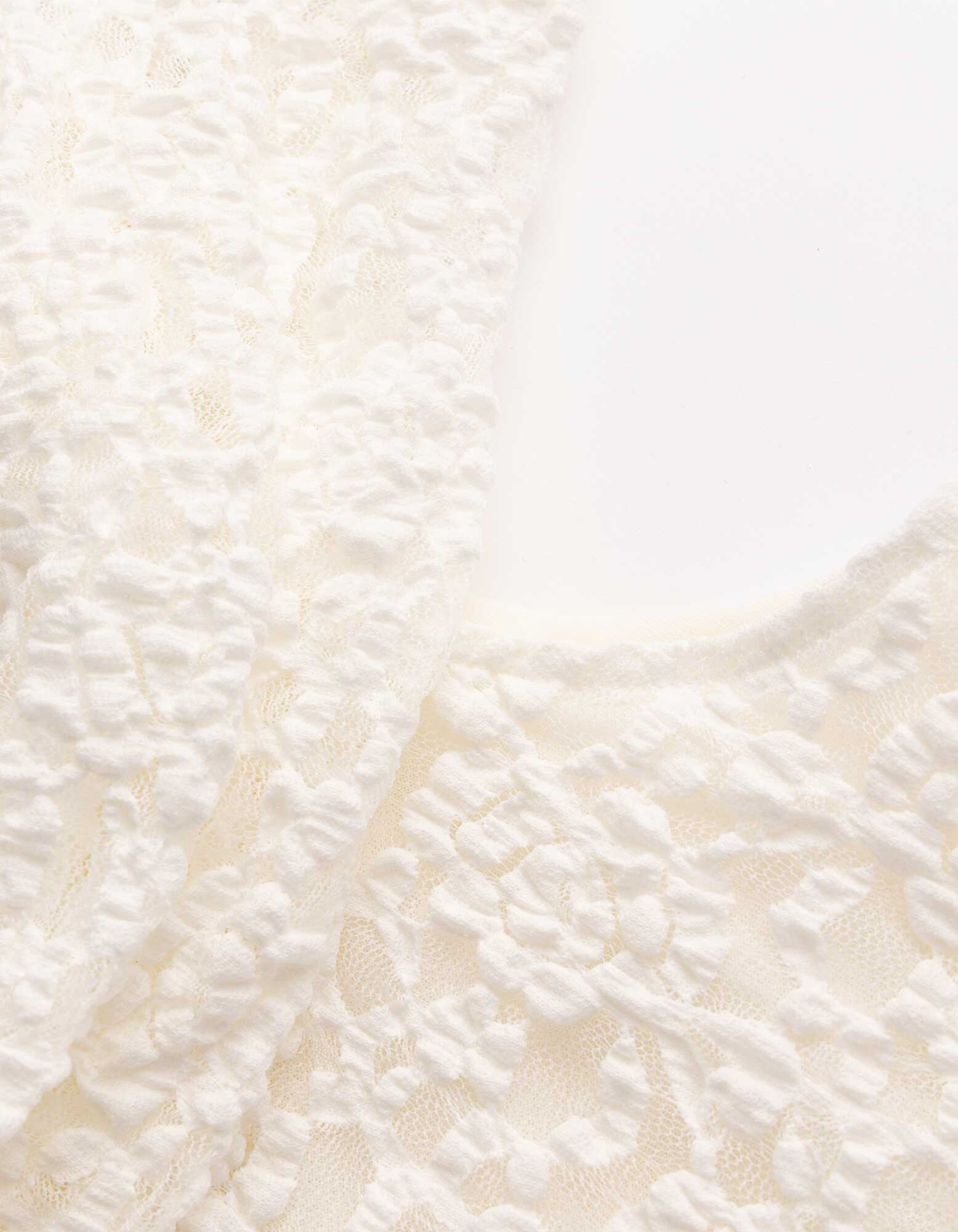 T-Shirt - Spitze - wei&szlig;