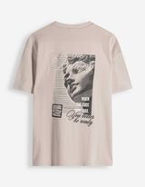 T-Shirt - R&uuml;ckenprint - beige