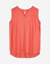 Top sans manches - Viscose - Rouge clair
