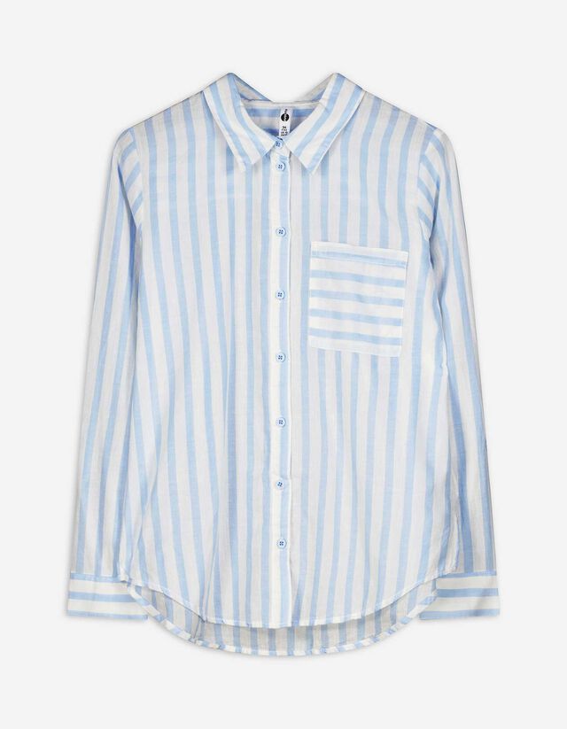 Bluza - Prsni žep - svetlo modra