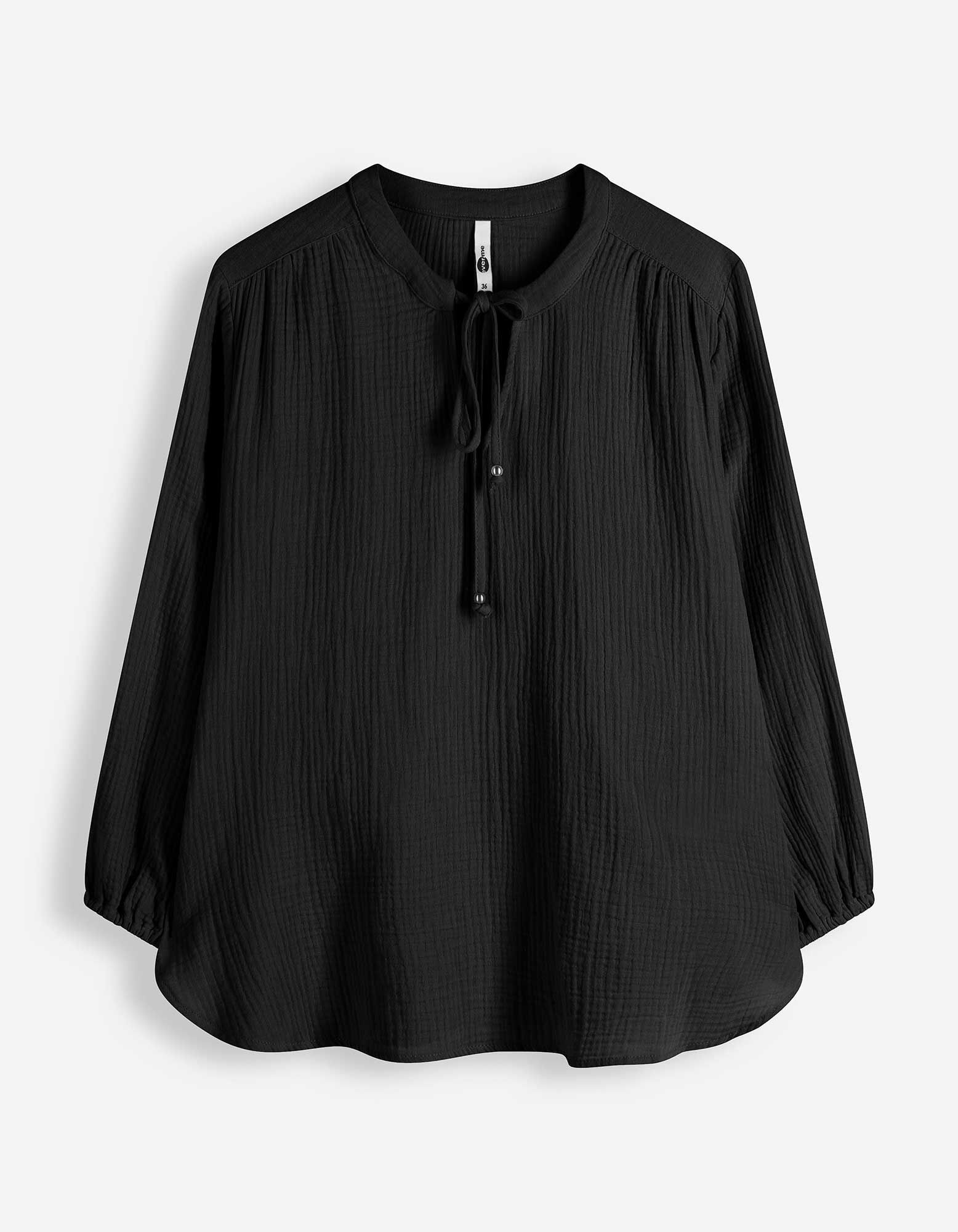 Bluse - einfarbig - Schwarz