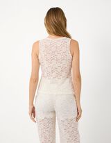 Top sans manches - Teneur en stretch - Blanc cass&eacute;