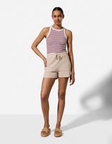 Tanktop - Geribde structuur - wit