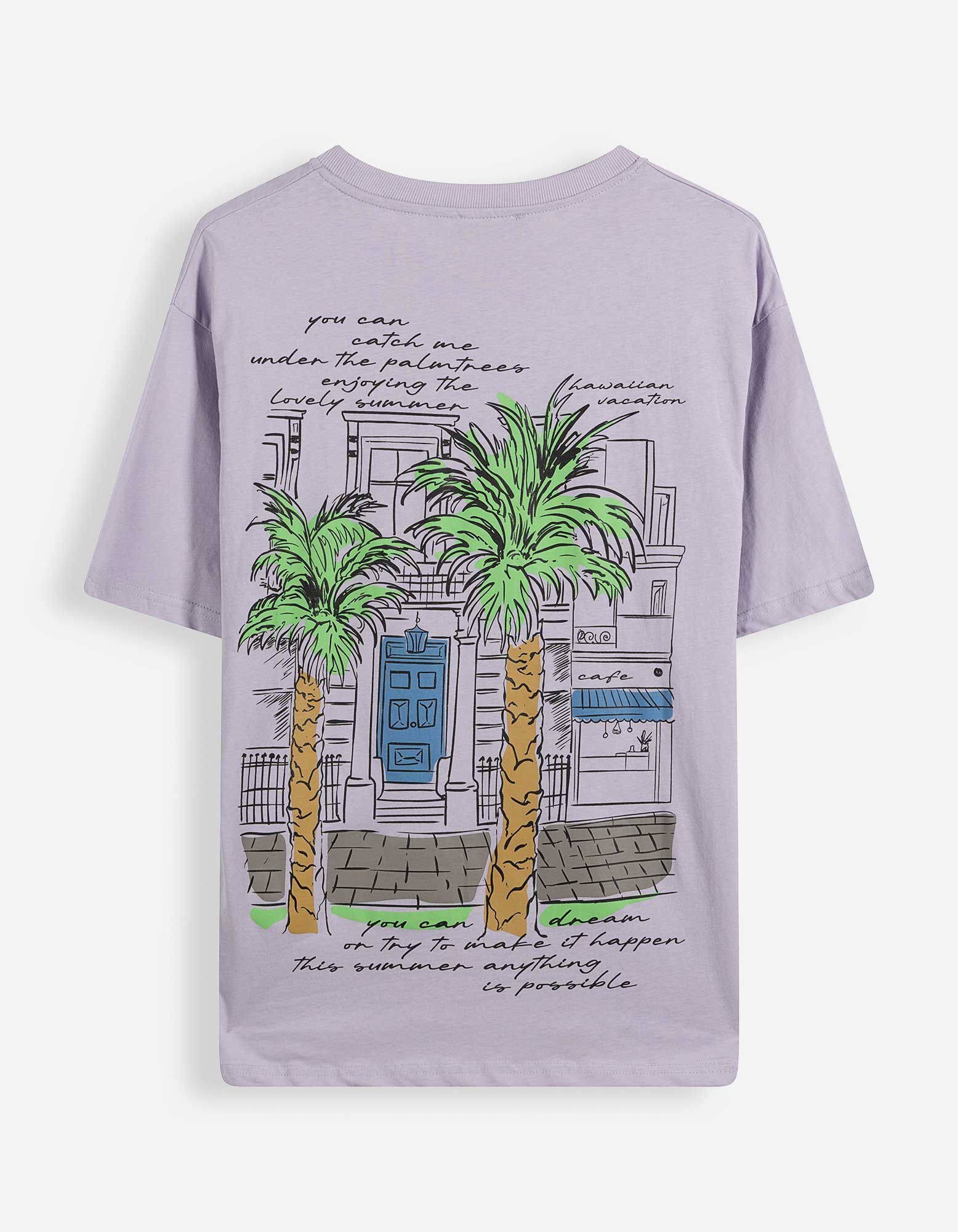 Tričko - Potisk na zadn&iacute; straně - Světle modr&aacute;