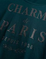T-Shirt - Glitzerprint - Petrol