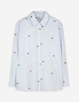 Bluse - Stickerei - hellblau