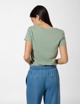 T-shirt - Glitterprint - Petrolblauw