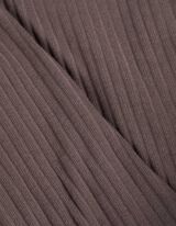 Tričko s dlhými rukávmi - Rebrovaná štruktúra - hneda