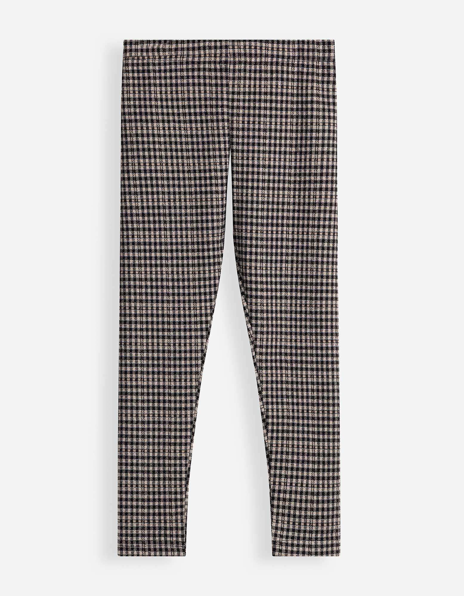 Leggings - Motif &agrave; carreaux - beige