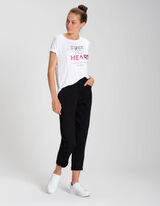 T-shirt - Viscose m&eacute;lang&eacute;e - blanc