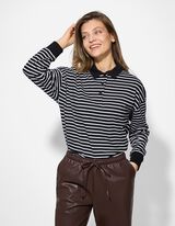 Poloshirt - Strepen - zwart