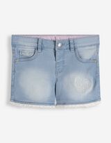 Short - Broderies - bleu clair
