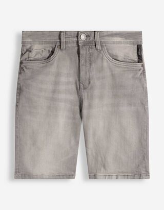 Jeansshorts - Wascheffekte - grau