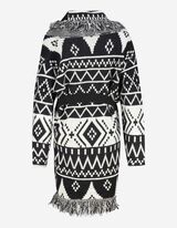 Dugi kardigan - Kai&scaron; opasač - crno