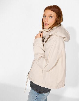 Jacke - Baumwoll-Mix - wei&szlig;