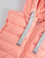 Lang vest - Capuchon met tunnelkoord - lichtrood