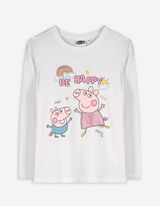 Hosszú ujjú felső - Peppa malac - feher