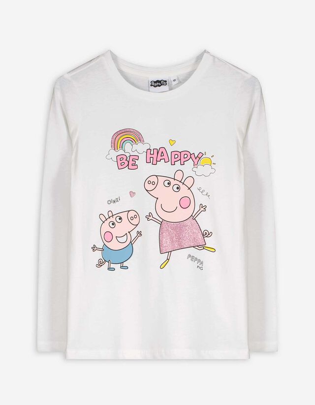 Hosszú ujjú felső - Peppa malac - feher