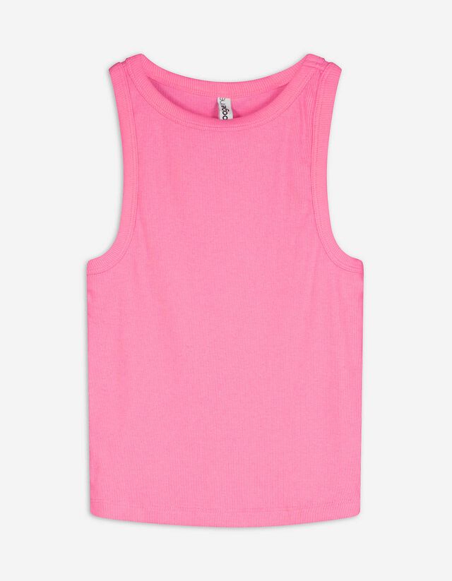 Cropped Top - einfarbig - pink