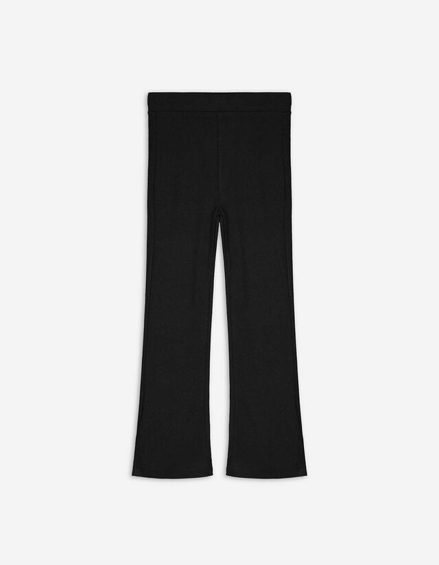 Pantaloni evazați - Structură cu nervuri - Negru