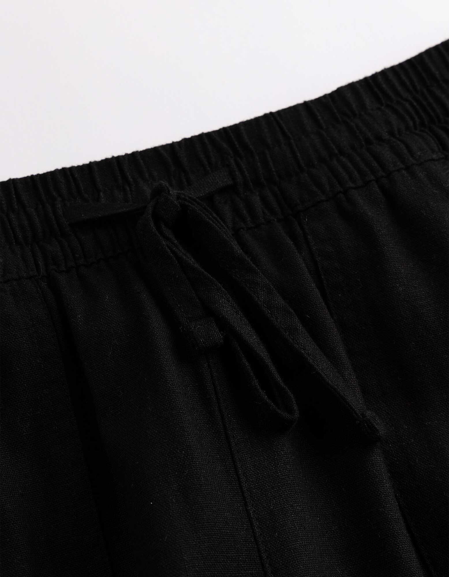 Hose - Leinen-Mix - Schwarz