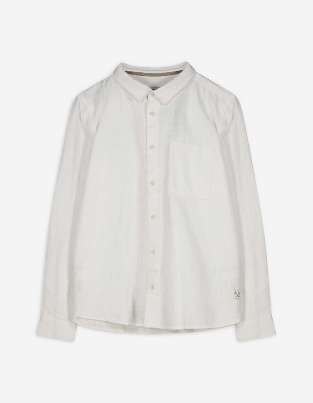Camicia - Effetto lino - bianco
