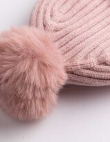 M&uuml;tze - Frottee-Applikation - Rosa