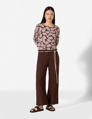 Culotte - Leinen-Optik - dunkelbraun