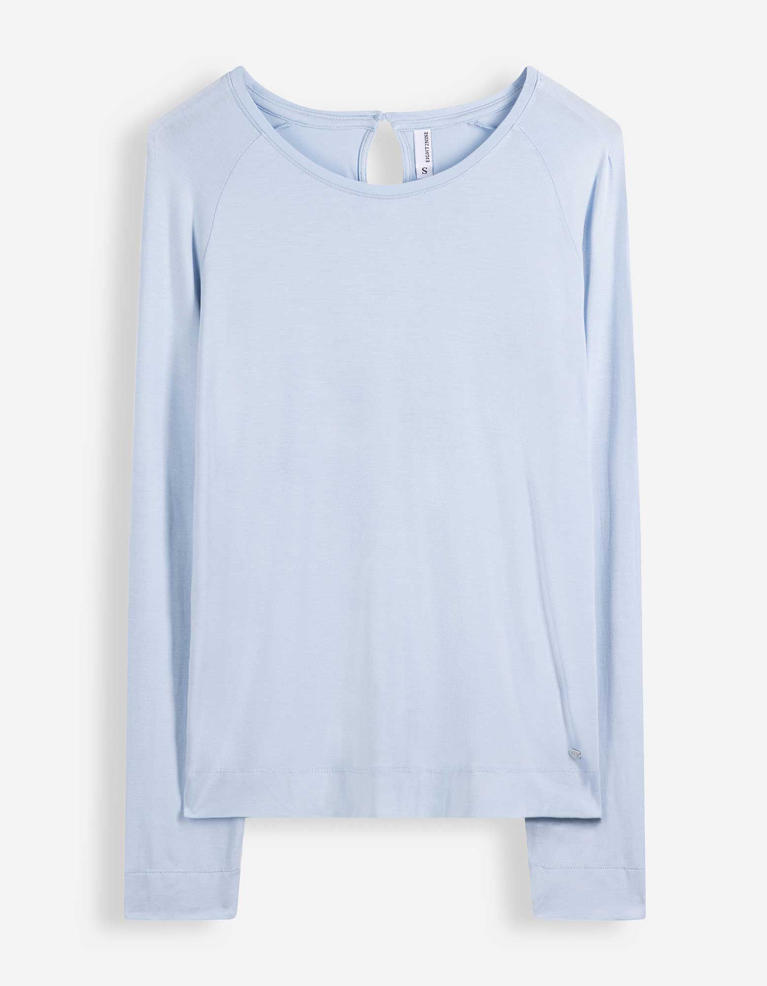 Langarmshirt - Raglan&auml;rmel - Hellblau