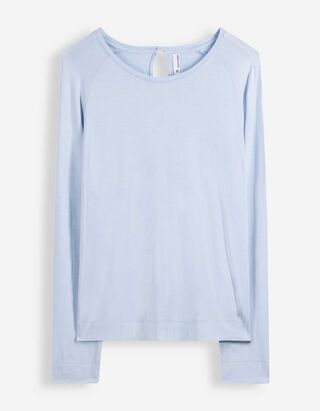 Langarmshirt - Raglan&auml;rmel - Hellblau
