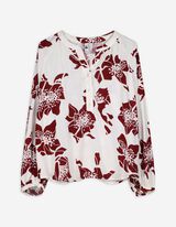 Blouse - Bloemenmotief - wit