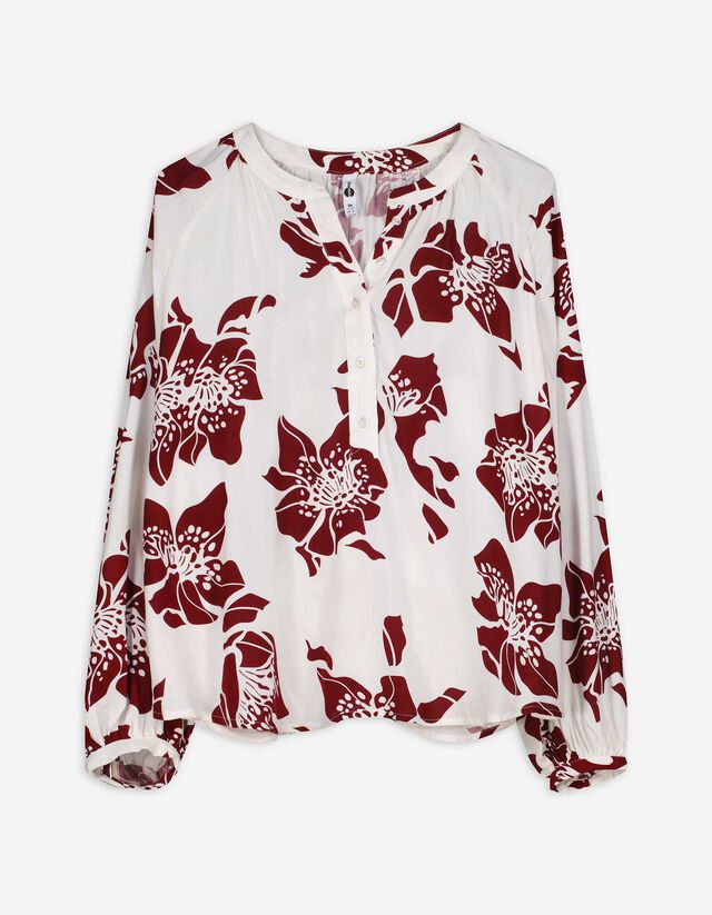 Blouse - Bloemenmotief - wit