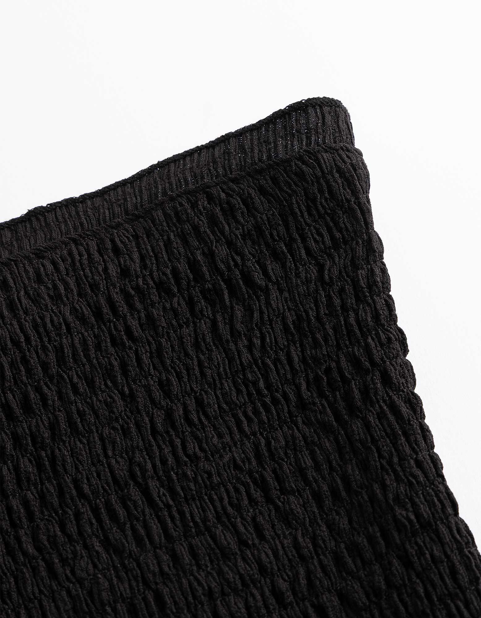 Top - Crinkle-Optik - Schwarz